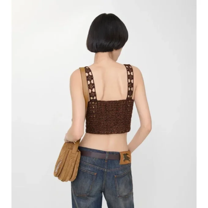 Cropped Crochet Moulina Cotton Top