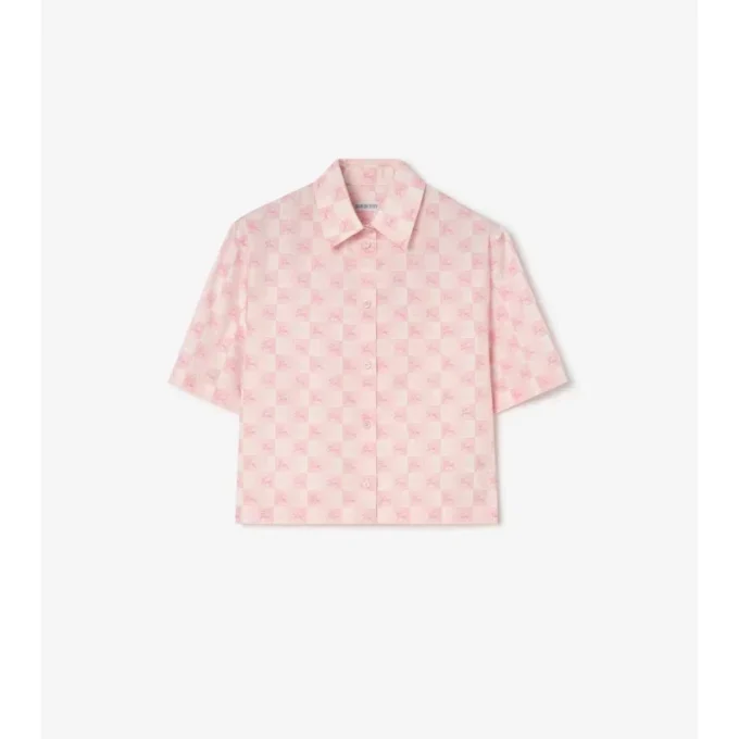 Cropped Ekd Checkerboard  Cotton Shirt