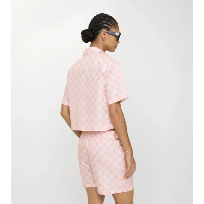 Cropped Ekd Checkerboard  Cotton Shirt