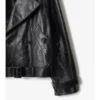 Cropped Embossed Leather Trench Jacket