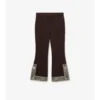 Cropped Embroidered Wool Silk Flared Trousers