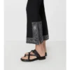 Cropped Embroidered Wool Silk Flared Trousers