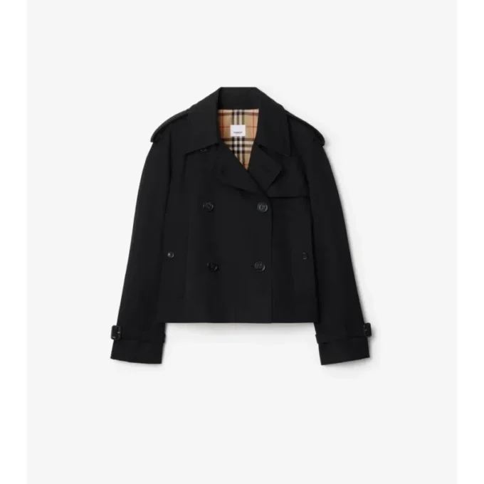 Cropped Gabardine Mayfair Trench Jacket