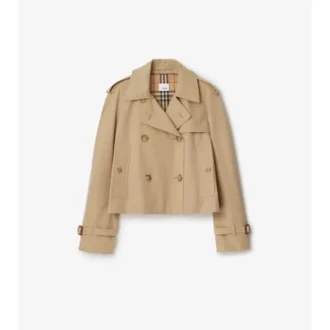Cropped Gabardine Mayfair Trench Jacket