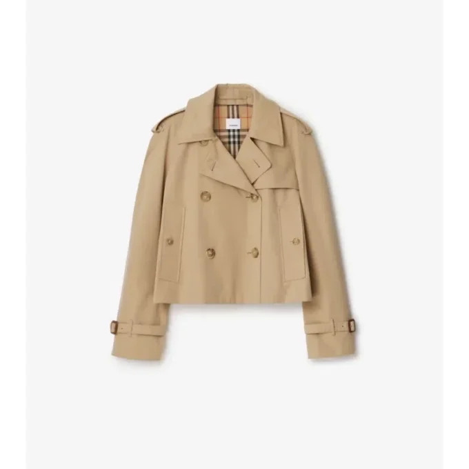 Cropped Gabardine Mayfair Trench Jacket