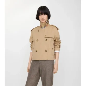 Cropped Gabardine Mayfair Trench Jacket