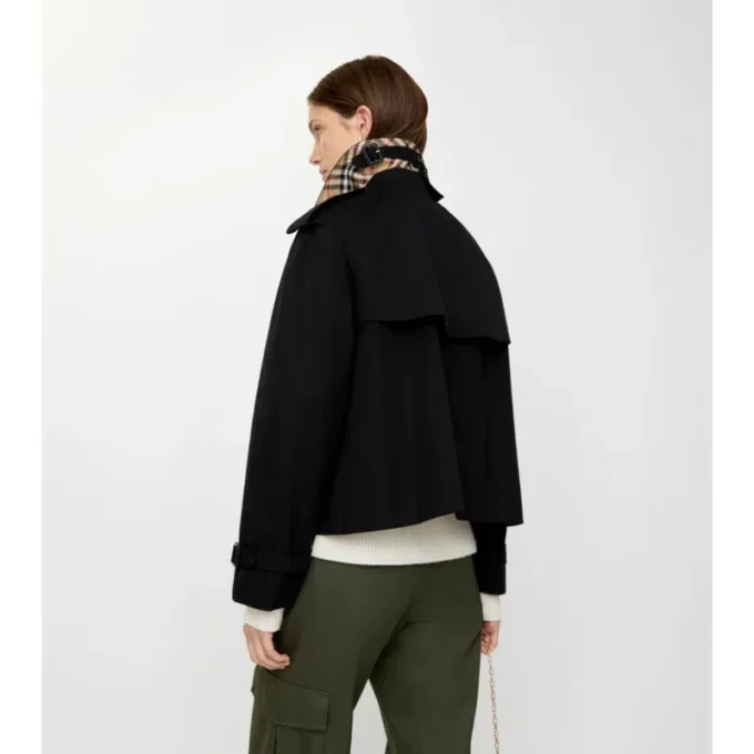 Cropped Gabardine Mayfair Trench Jacket