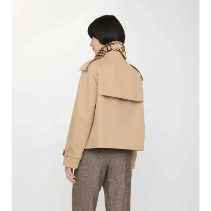 Cropped Gabardine Mayfair Trench Jacket