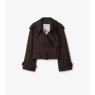 Cropped Gabardine Trench Jacket