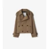 Cropped Gabardine Trench Jacket