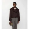 Cropped Gabardine Trench Jacket
