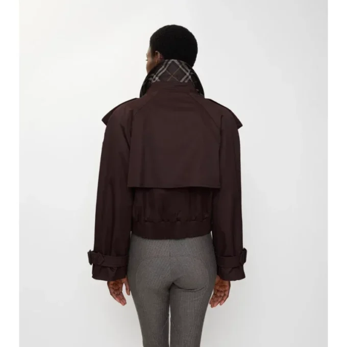 Cropped Gabardine Trench Jacket