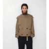 Cropped Gabardine Trench Jacket