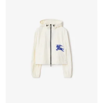 Cropped Nylon Hooded Jacket