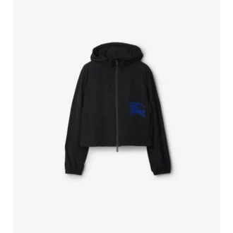 Cropped Nylon Hooded Jacket
