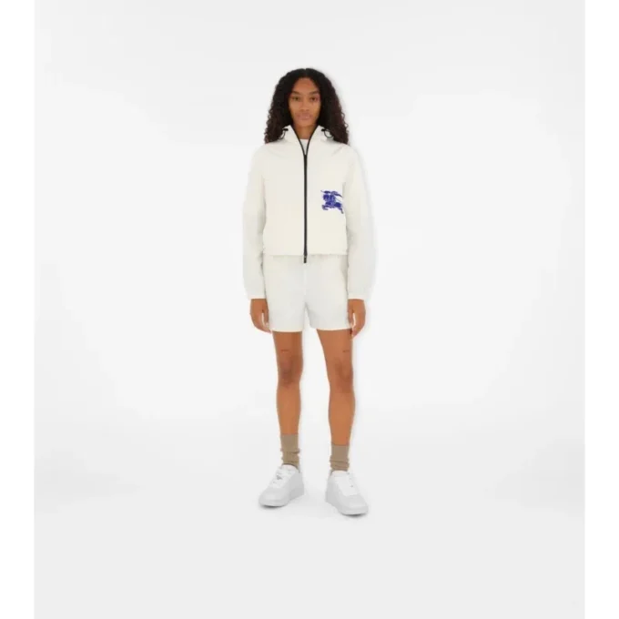 Cropped Nylon Hooded Jacket