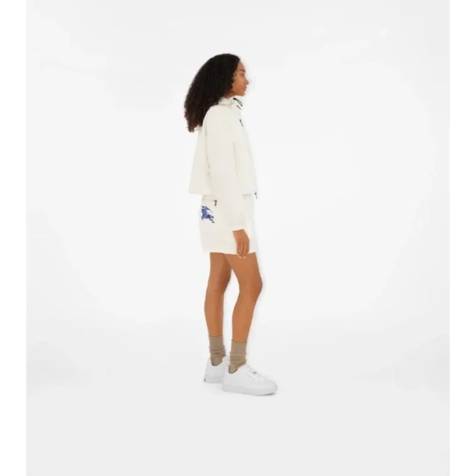 Cropped Nylon Hooded Jacket