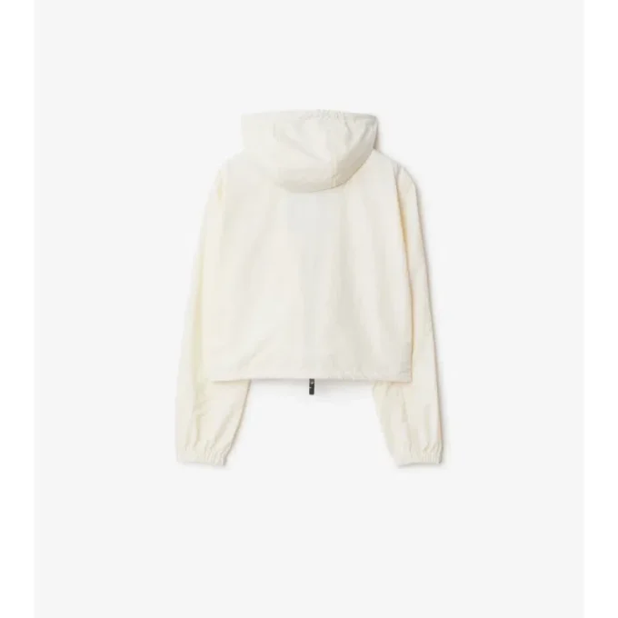Cropped Nylon Hooded Jacket