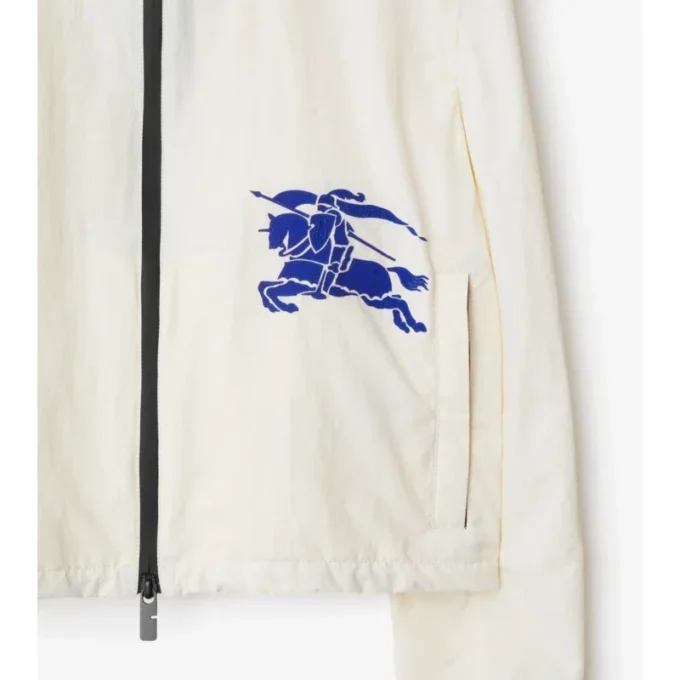 Cropped Nylon Hooded Jacket