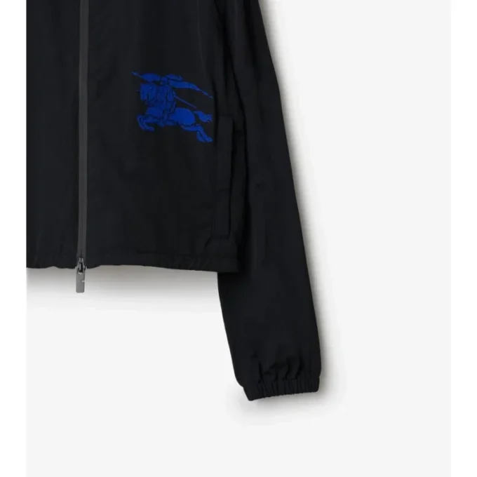 Cropped Nylon Hooded Jacket