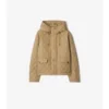 Cropped Quilted Nylon Hooded Jacket