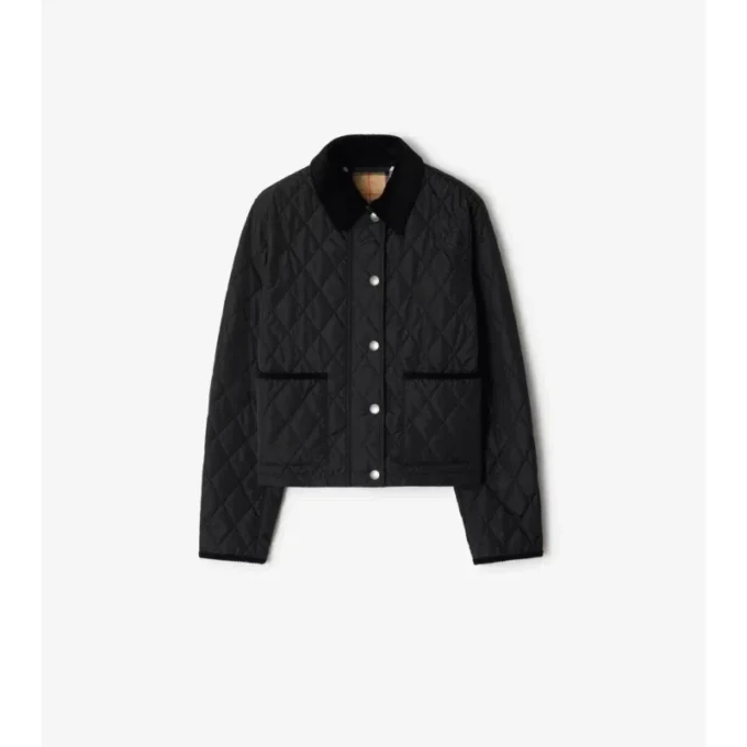 Cropped Quilted Nylon Jacket