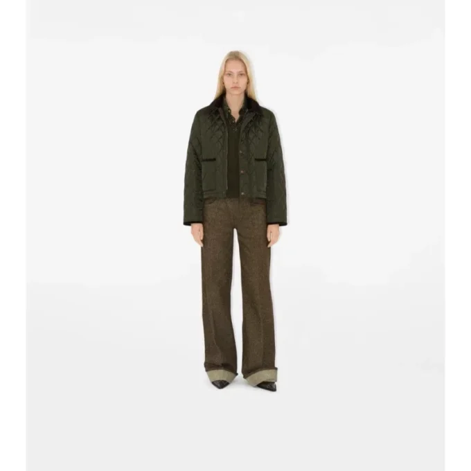 Cropped Quilted Nylon Jacket