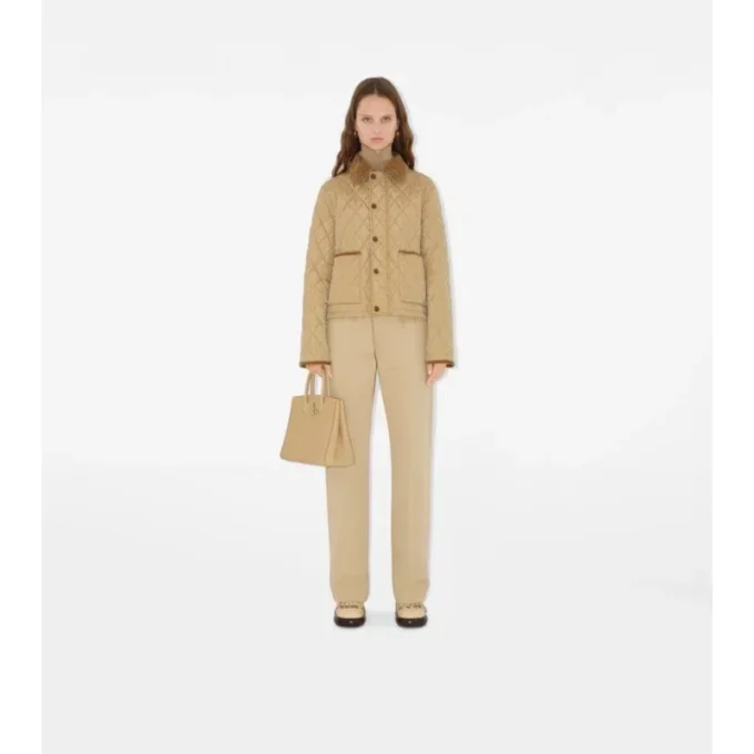Cropped Quilted Nylon Jacket