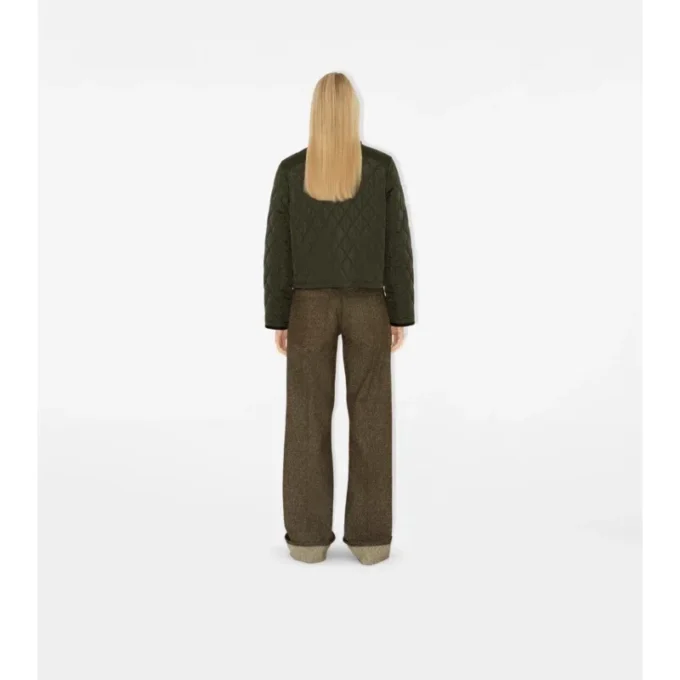 Cropped Quilted Nylon Jacket