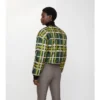 Cropped Reversible Belt Check Nylon Jacket