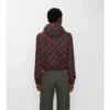Cropped Reversible Check Hooded Jacket