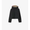 Cropped Reversible Check Hooded Jacket