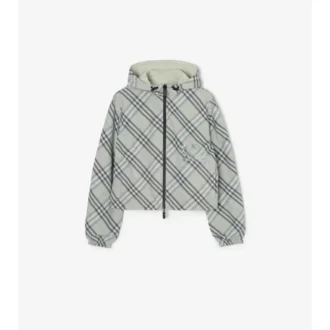 Cropped Reversible Check Jacket
