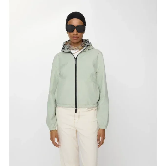 Cropped Reversible Check Jacket