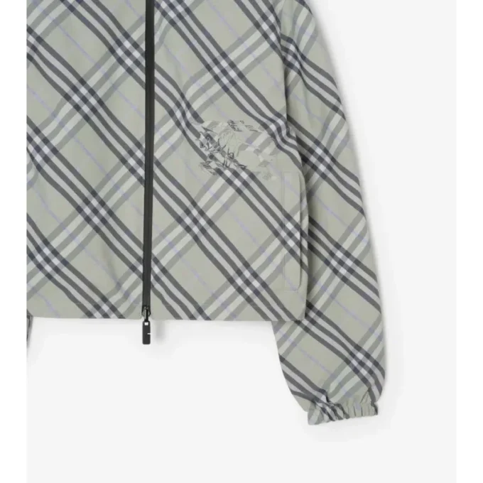 Cropped Reversible Check Jacket