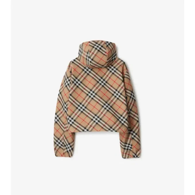 Cropped Reversible Check Jacket