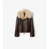 Cropped Shearling Aviator Jacket