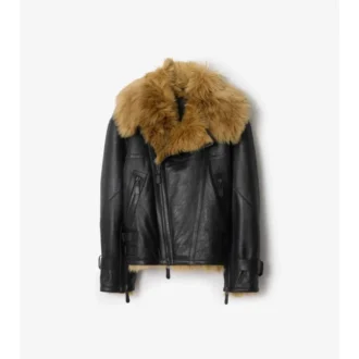 Cropped Shearling Aviator Jacket