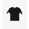 Cropped Tie-Sleeve Cotton T-Shirt
