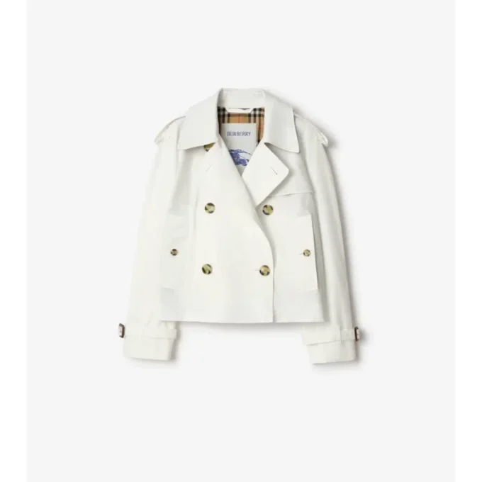 Cropped Tropical Gabardine Mayfair Trench Jacket
