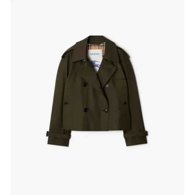 Cropped Tropical Gabardine Mayfair Trench Jacket