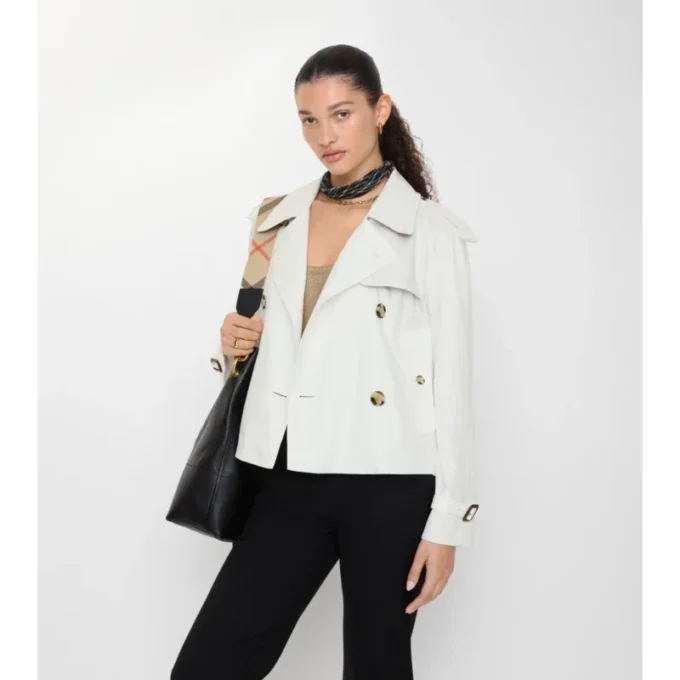 Cropped Tropical Gabardine Mayfair Trench Jacket