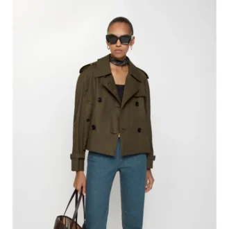 Cropped Tropical Gabardine Mayfair Trench Jacket