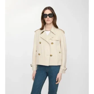 Cropped Tropical Gabardine Mayfair Trench Jacket