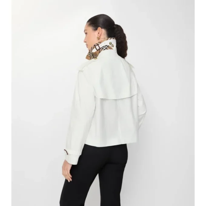 Cropped Tropical Gabardine Mayfair Trench Jacket