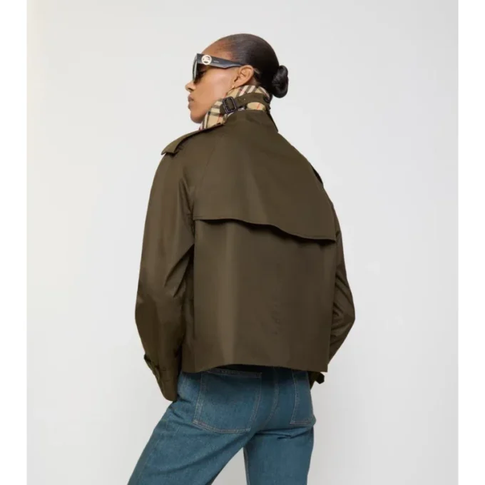 Cropped Tropical Gabardine Mayfair Trench Jacket
