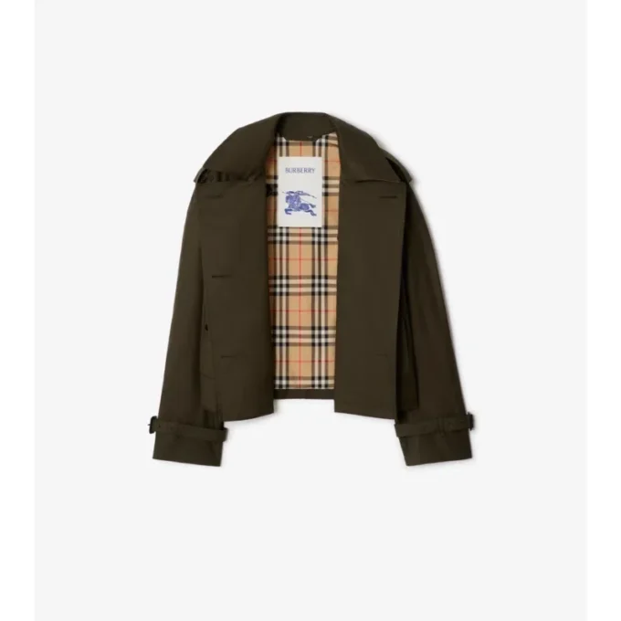 Cropped Tropical Gabardine Mayfair Trench Jacket