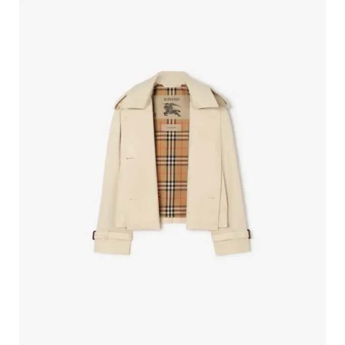 Cropped Tropical Gabardine Mayfair Trench Jacket