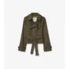 Cropped Tropical Gabardine Trench Jacket