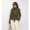 Cropped Tropical Gabardine Trench Jacket
